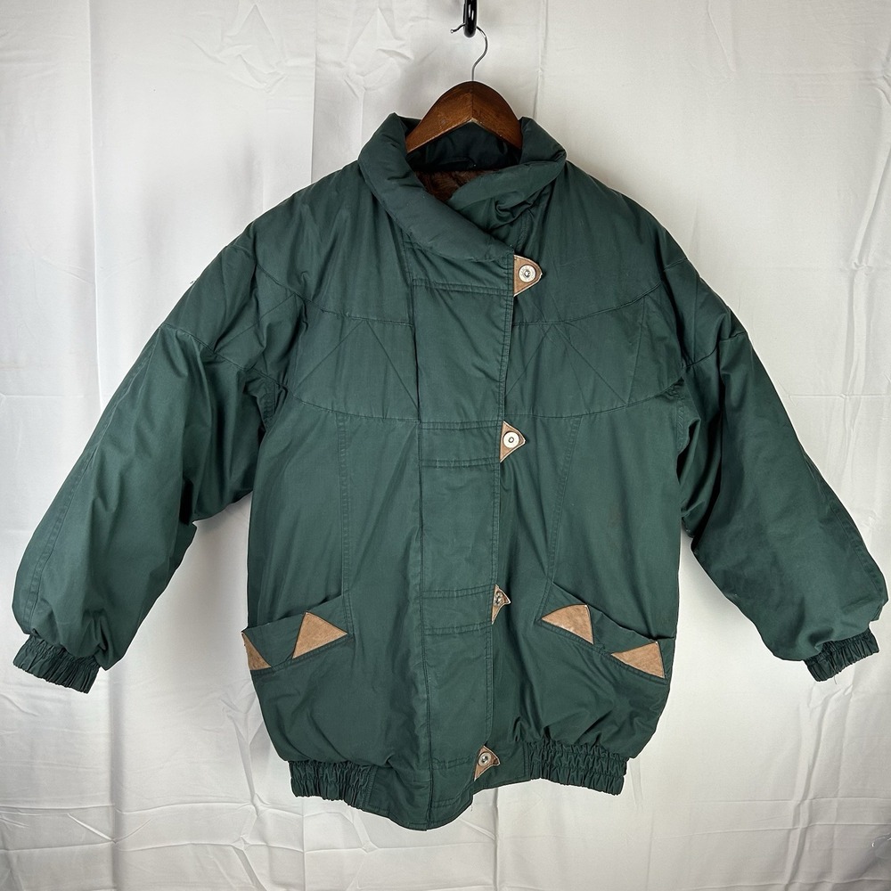 Vintage First Down Men's Green Puffer Jacket